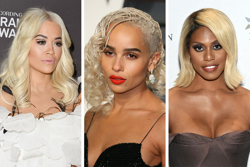 Celebrities Wearing Platinum Blonde Hair Color