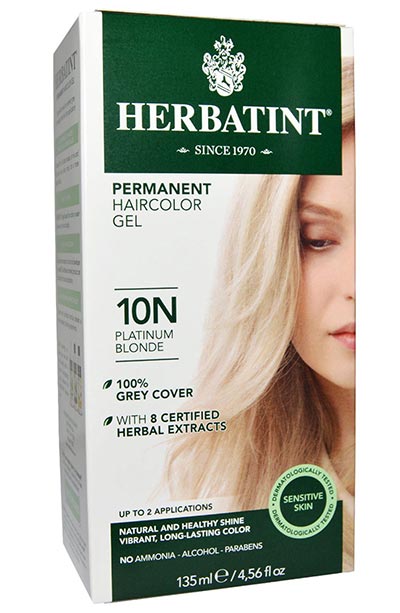 Platinum Blonde Hair Dye Kits: Herbatint Permanent Haircolor Gel in 10N Platinum Blonde 4