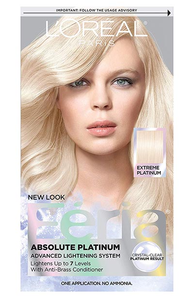 Platinum Blonde Hair Dye Kits: L'Oréal Paris Feria Multi-Faceted Shimmering Permanent Hair Color in Extreme Platinum