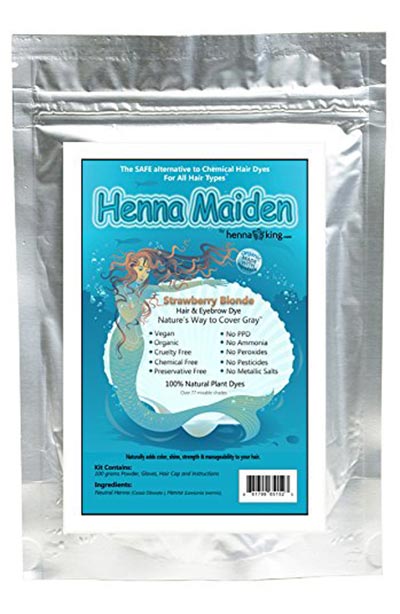 Strawberry Blonde Hair Dye Kits: Henna Maiden Strawberry Blonde Hair Color