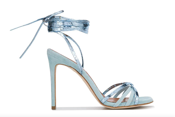 Best Wedding Shoes: Blue Bridal Shoes: Paris Texas Metallic Blue Sandals