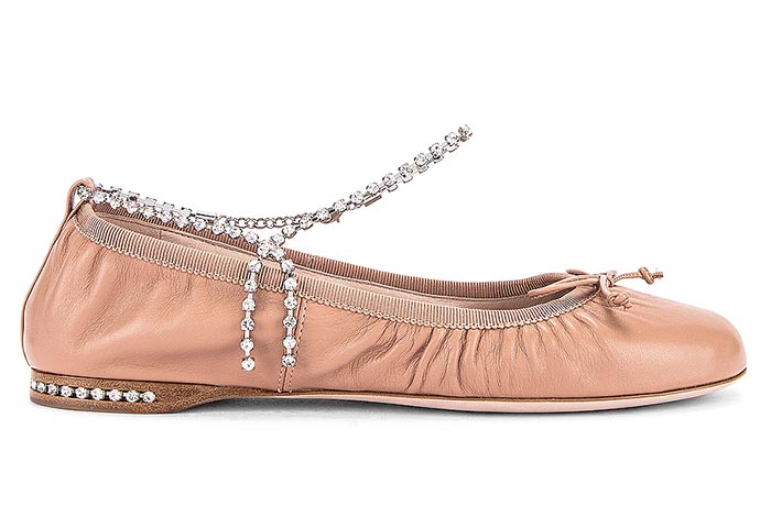 Best Wedding Shoes: Flat Bridal Shoes: Miu Miu Leather Ballerina Flats