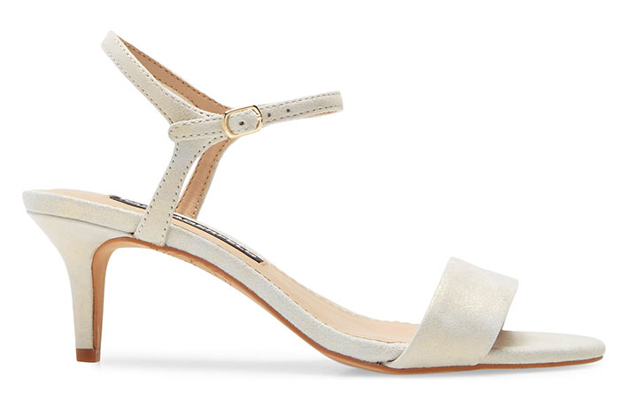 Best Wedding Shoes: Kitten Heel Bridal Shoes: Karl Lagerfeld Paris Demas Sandal