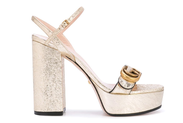 Best Wedding Shoes: Platform Bridal Shoes: Gucci Platform Sandal with Double G