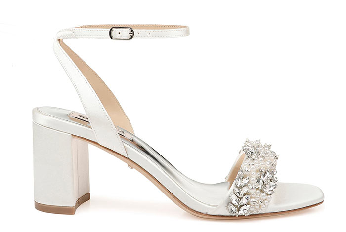 Best Wedding Shoes: White Bridal Shoes: Badgley Mischka Clara Sandals