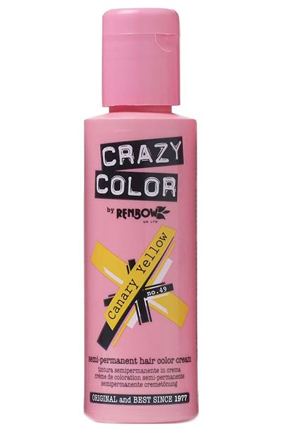 Best Yellow Hair Dye Kits: Crazy Color Semi-Permanent Hair Color Cream in Canary Yellow