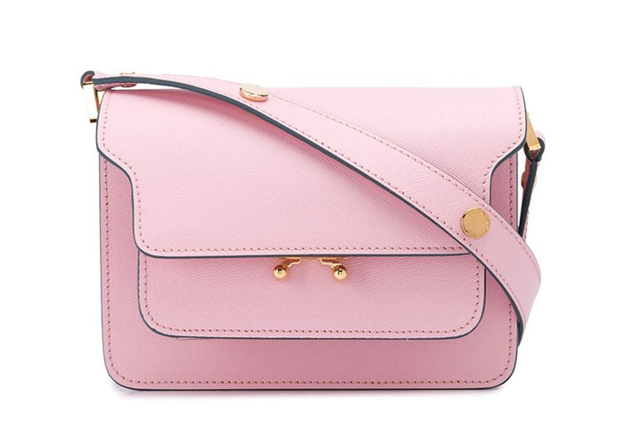 Best Designer Pink Bags: Marni Trunk Contrast-Trim Shoulder Bag