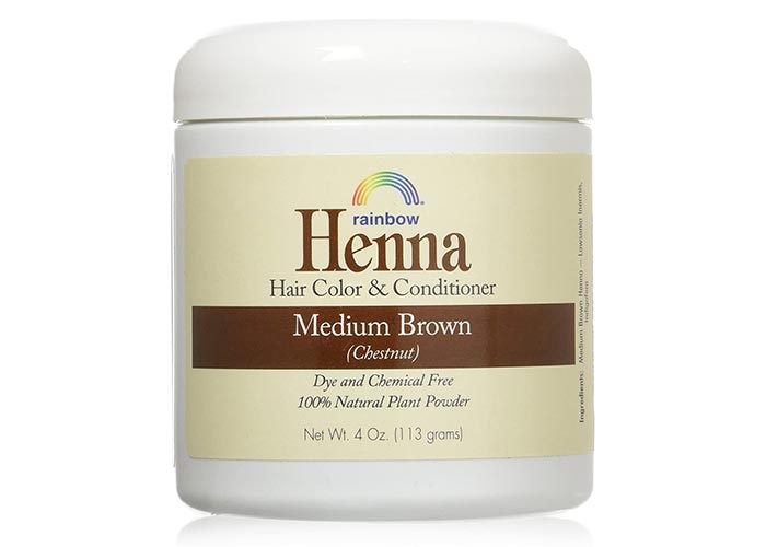 Best Henna Hair Dyes: Rainbow Henna Medium Brown Chestnut