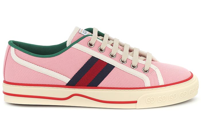 Best Pink Sneakers & Trainers for Women: Gucci Tennis 1977 Canvas Sneakers