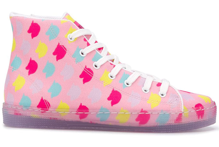 Best Pink Sneakers & Trainers for Women: IRENEISGOOD Graphic Print High-Top Sneakers