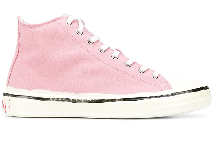 Best Pink Sneakers & Trainers for Women: Marni High-Top Canvas Sneakers