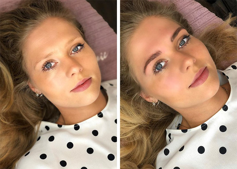 Eyebrow Tinting Before and After
