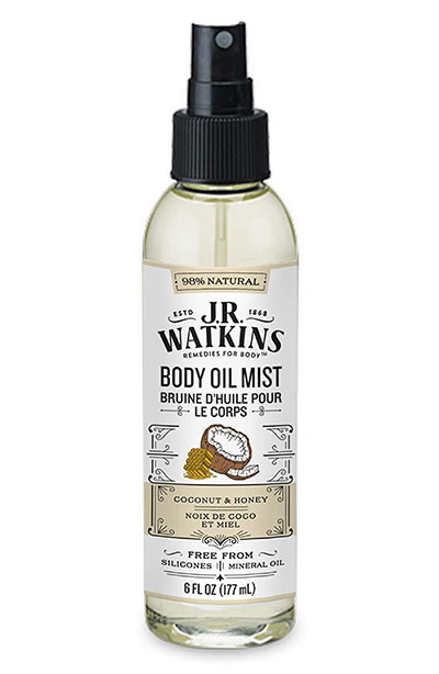 Best Body Mists & Sprays for Women: JR Watkins Natural Hydrating Body Oil Mist, Coconut Milk & Honey