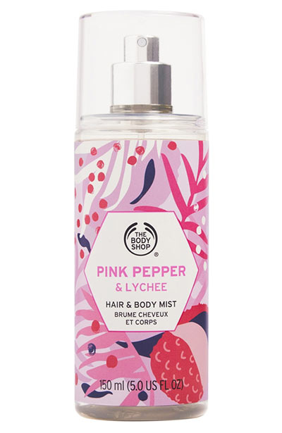 Best Body Mists & Sprays for Women: The Body Shop Pink Pepper & Lychee Hair & Body Mist