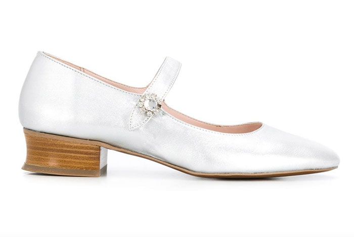 Silver Shoes for Women: Alexa Chung Fach Silver Mary Janes