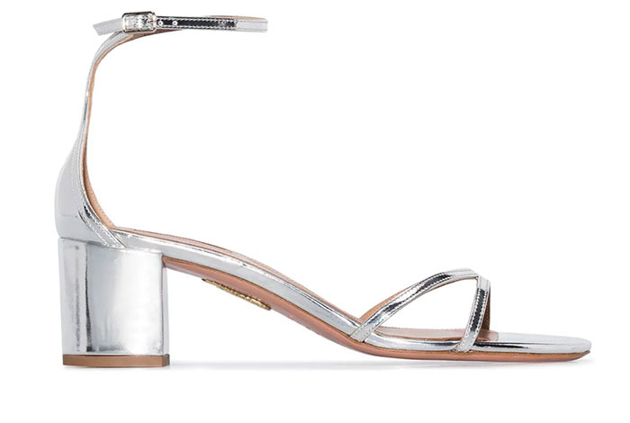 Silver Shoes for Women: Aquazzura Purist Silver Sandals