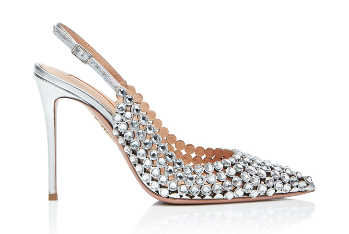 Silver Shoes for Women: Aquazzura Tequila Silver Slingbacks