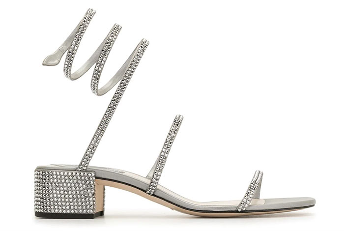 Silver Shoes for Women: René Caovilla Cleo Silver Sandals
