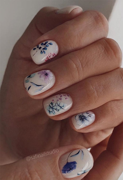 Flower Nail Designs: Pretty Flower Nails