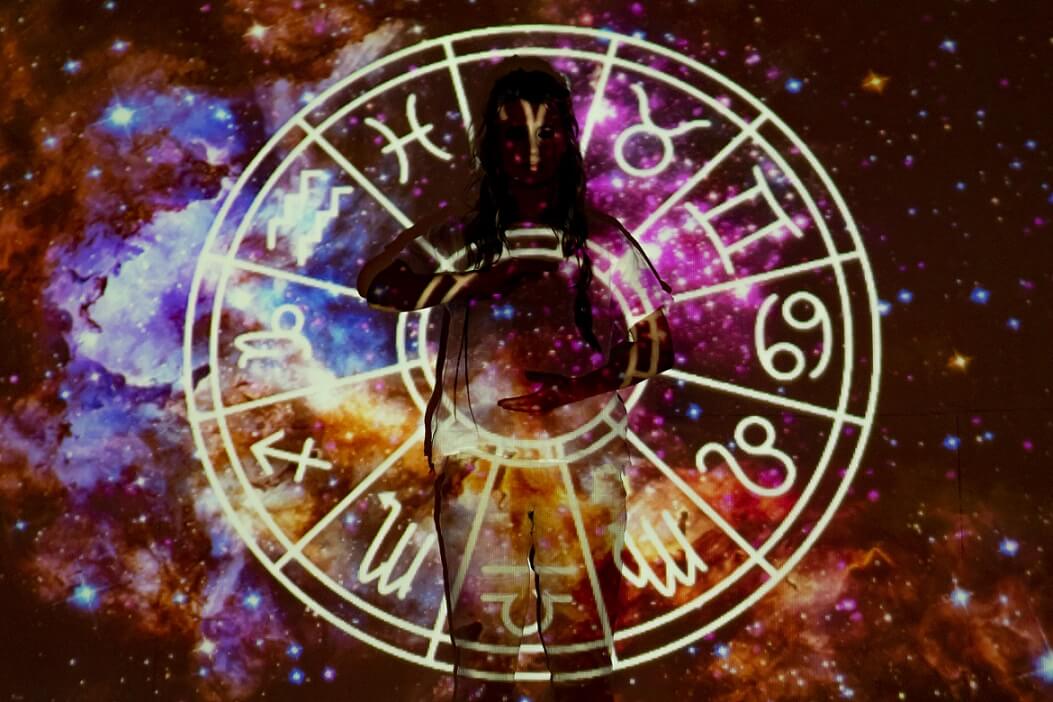 Les douze signes du zodiaque représentés dans un cercle