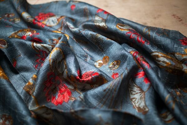 Photo of floral printed silk